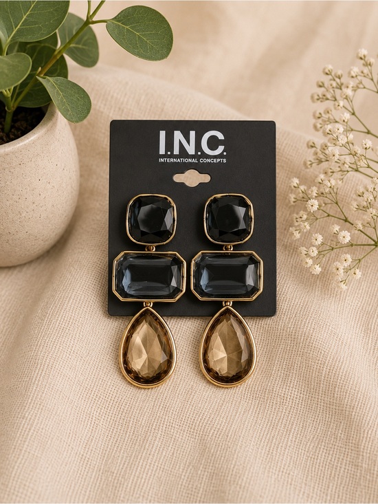 INC International Concepts Jewelry - INC Women's Gold-Tone Smoky Drop Earrings